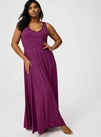 Jersey Knit V-Neck Maxi Dress