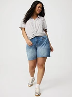 Crinkle Gauze Twist Front Shirt