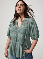 Crinkle Gauze Boho Top