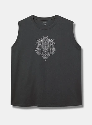 Heart Floral Relaxed Heritage Jersey Tank