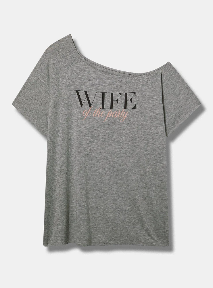Wife Cotton Off-Shoulder Tee