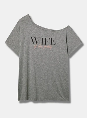 Wife Cotton Off-Shoulder Tee