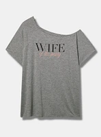 Wife Cotton Off-Shoulder Tee