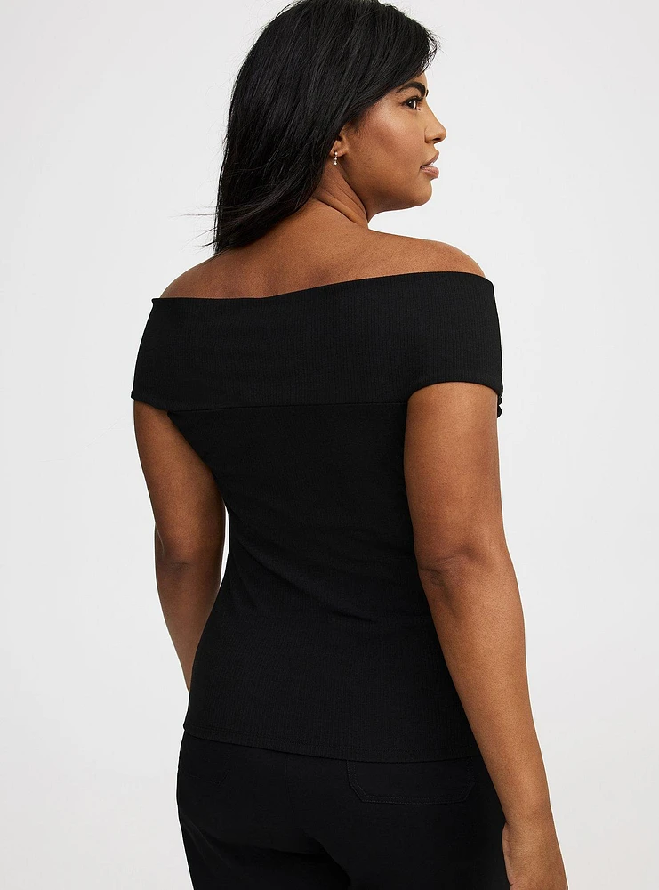 Off-Shoulder Twist Top
