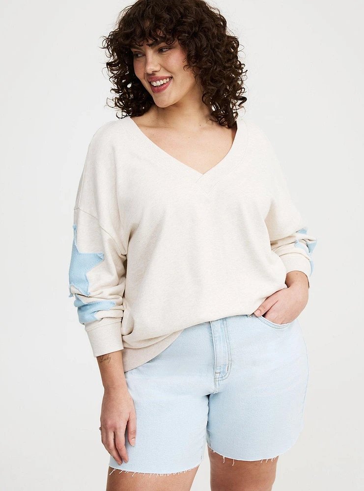 Oversized V-Neck Sweatshirt