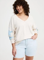 Oversized V-Neck Sweatshirt