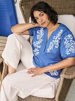 Belle Isle Embroidered Puff Sleeve Top