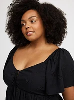 Peplum Challis Tie-Back Top