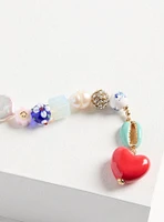 Heart Beaded Bag Charm