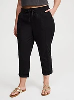 Pull-On Convertible Poplin Crop Pant