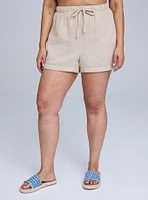 Belle Isle High-Rise Pull-On Linen Short