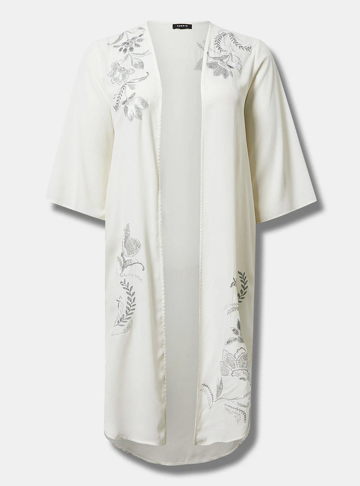 Embroidered Shirttail Kimono