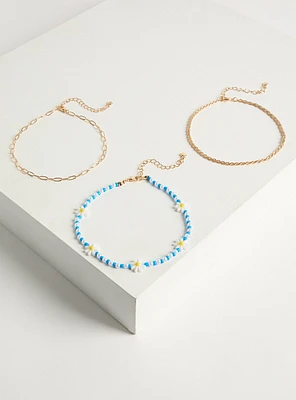 Daisy Layered Anklet Set