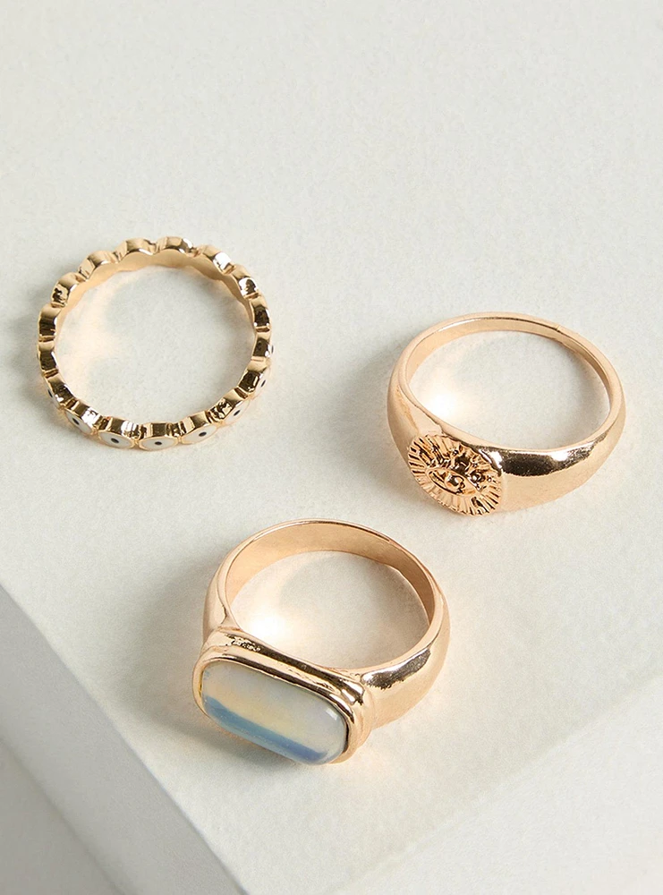 Opal Eye Ring Set
