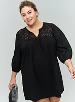 Belle Isle Crochet Popover Mini Dress