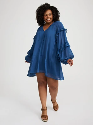 Mini Ruffle Peasant Dress