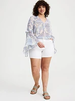 Chiffon V-Neck Ruffle Top