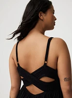 Smocked Criss-Cross Babydoll Top