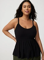 Smocked Criss-Cross Babydoll Top