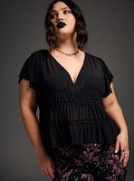 Nightfall Mesh Peplum Top