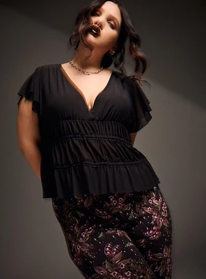 Nightfall Mesh Peplum Top