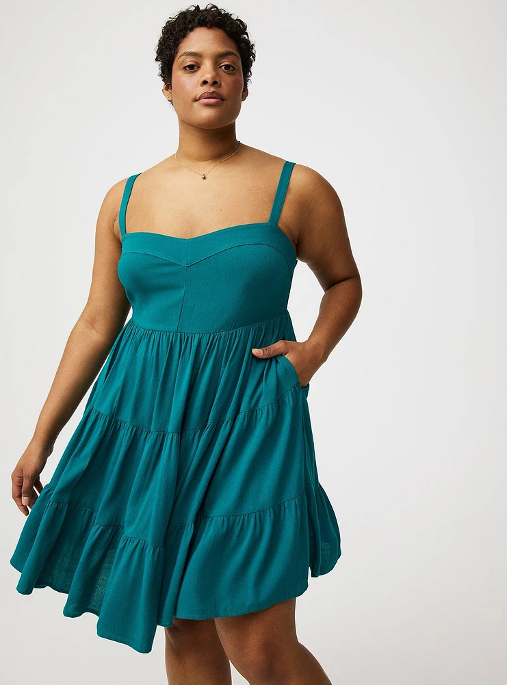 Tiered Sweetheart Mini Dress