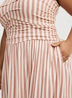 Shirred Tea Length Dress