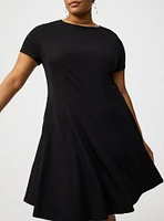 Mini Short-Sleeve Crew Dress