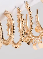 Beaded Hoop Earring Set
