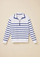 Striped Quarter Zip Pullover