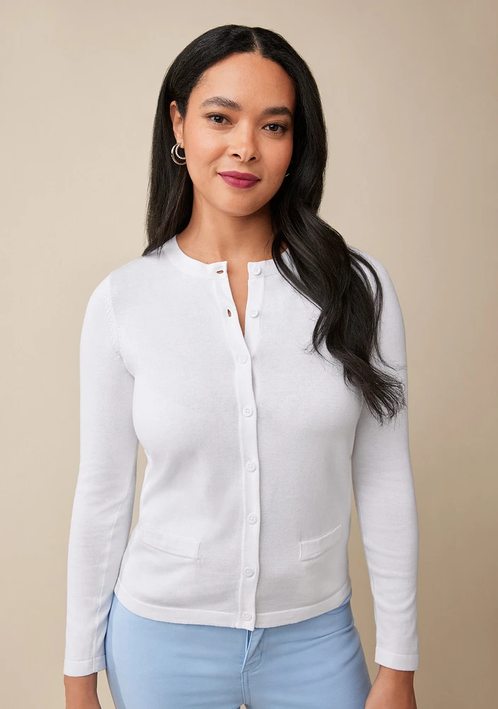 Button Front Cotton Cardigan