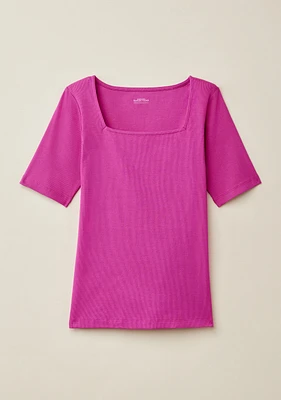 Square Neck Short Sleeve Top