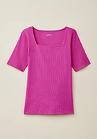 Square Neck Short Sleeve Top