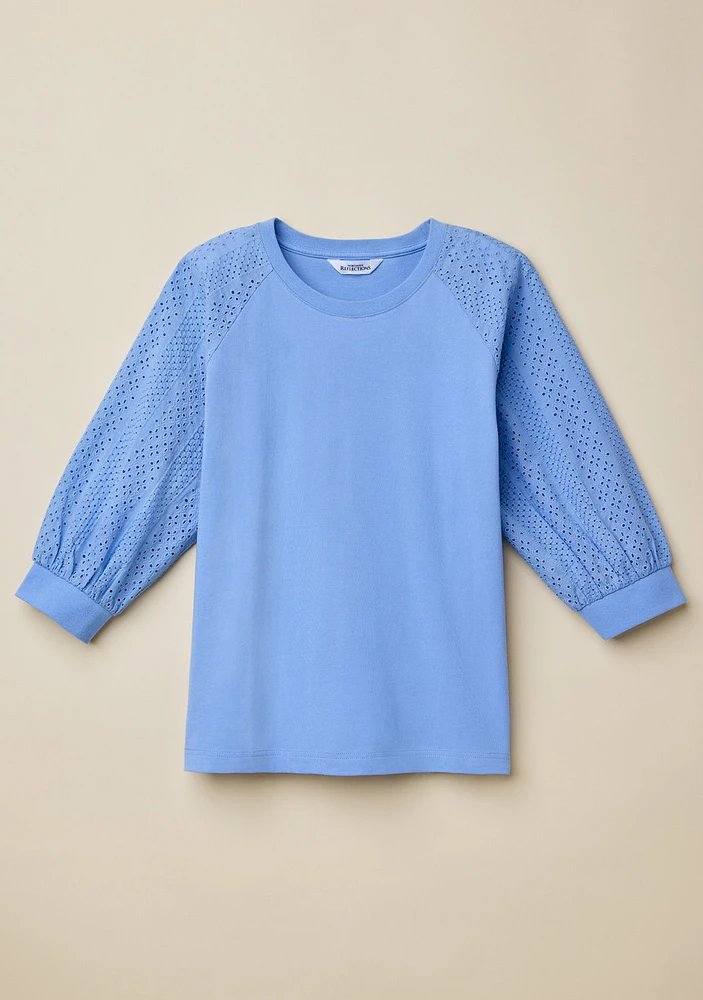 Raglan Lace Sleeve Top