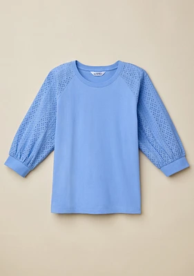Raglan Lace Sleeve Top