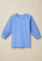 Raglan Lace Sleeve Top