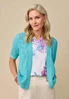 Petite - Pointelle Open Cardigan
