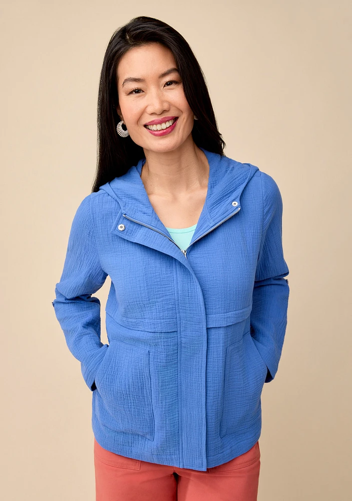 Crinkle Gauze Hoody Jacket