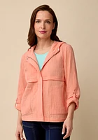 Crinkle Gauze Hoody Jacket