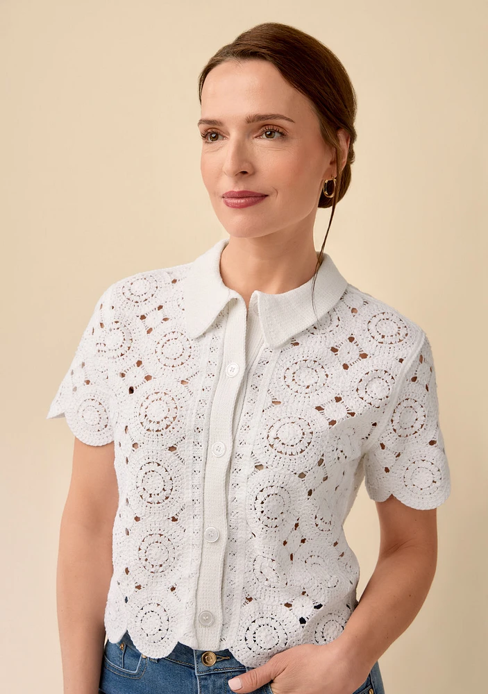 Crochet Collared Sweater