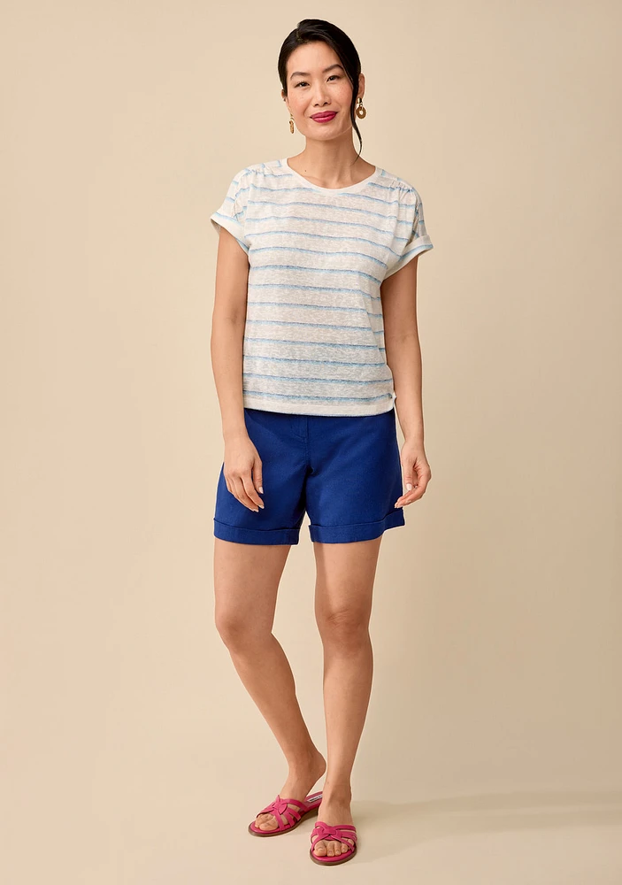 Drop Shoulder Striped Top