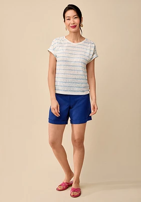 Drop Shoulder Striped Top