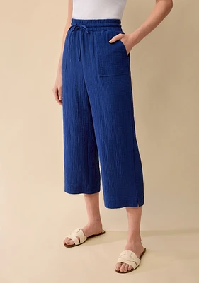Crinkle Gauze Crop Pant