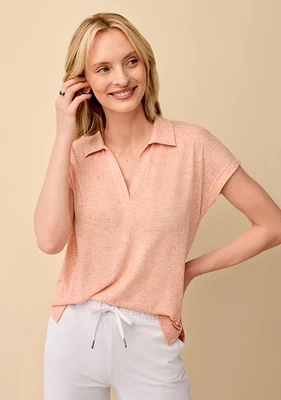 Linen Blend Collared Tee