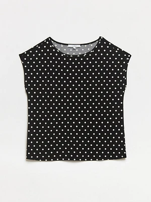 Petite Cap Sleeve Crepe Top