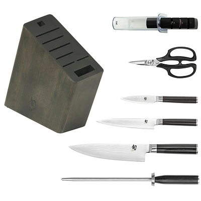 Shun Classic 7Pc Block Set with Sharpener - HOK Exclusive (DMS0720)
