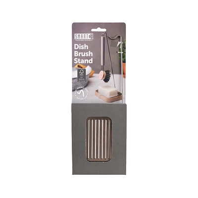 Smart Microfiber Dish Brush Stand Square Beech Stainless Steel (1342-10)