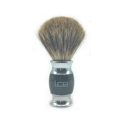Ice Shave Brush Badger Mixed Black Chrome (408220)