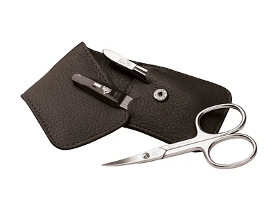 Erbe Soft Case 3pc Manicure Set Carbon Nickel Plated