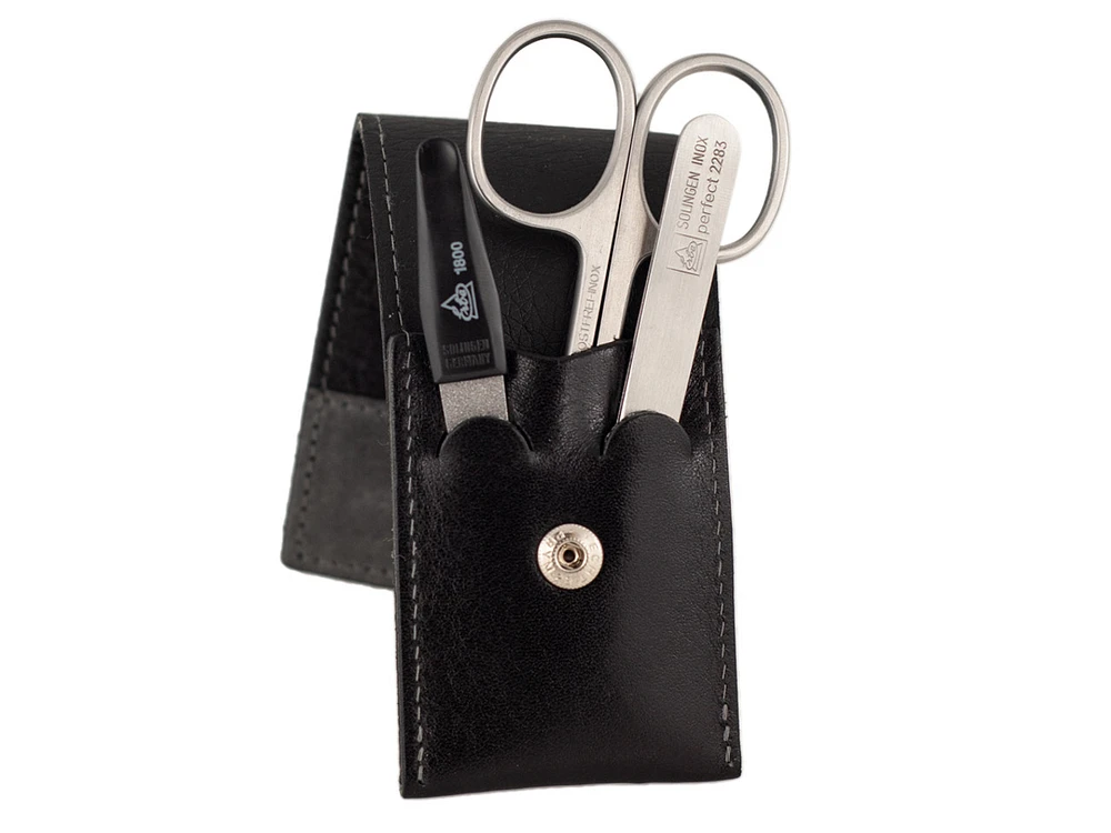 Erbe 3pc Pocket Manicure Set Stainless Steel Black (9108)